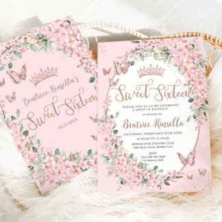 Cherry Blossoms Blütenschmetterlinge 16 . Geburtst Einladung