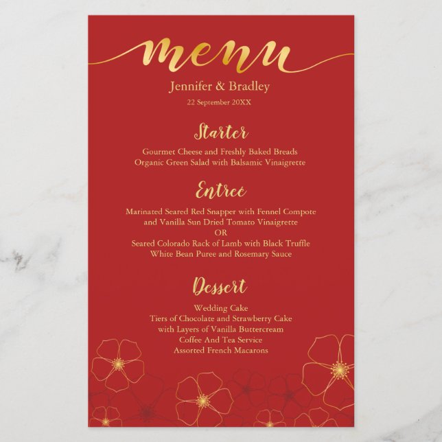 Cherry Blossoms Chinesisches Abendmenü | Benutzerd (Vorderseite)