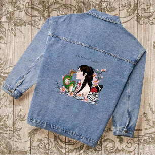 Cherry Blossoms Fairy Dragon Friendship Jeansjacke