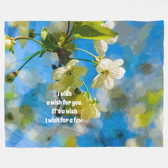 Cherry Blossoms Fleecedecke (Vorderseite (Horizontal))