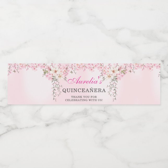 Cherry Blossoms Floral 16 . Geburtstag Geburtstag (Einzelnes Label)