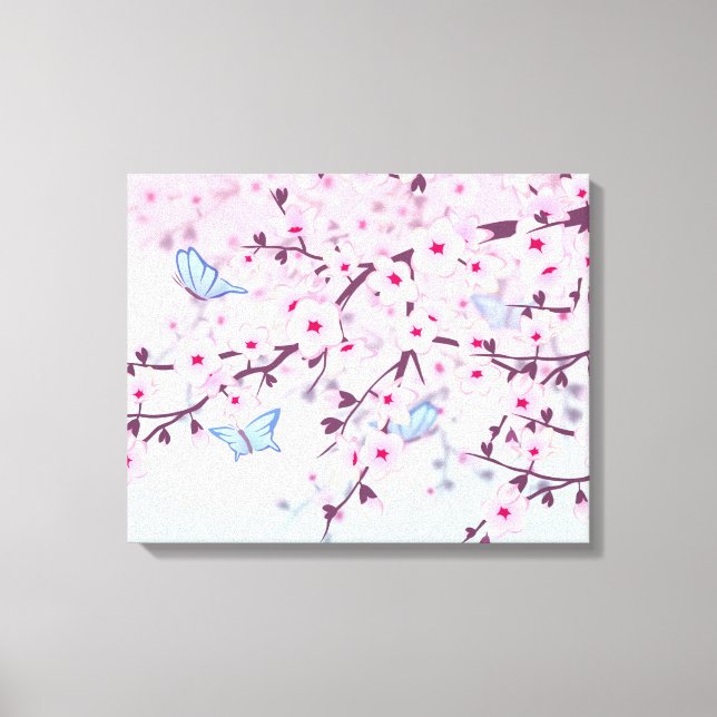 Cherry Blossoms Girly-Leinwand Leinwanddruck (Vorderseite)