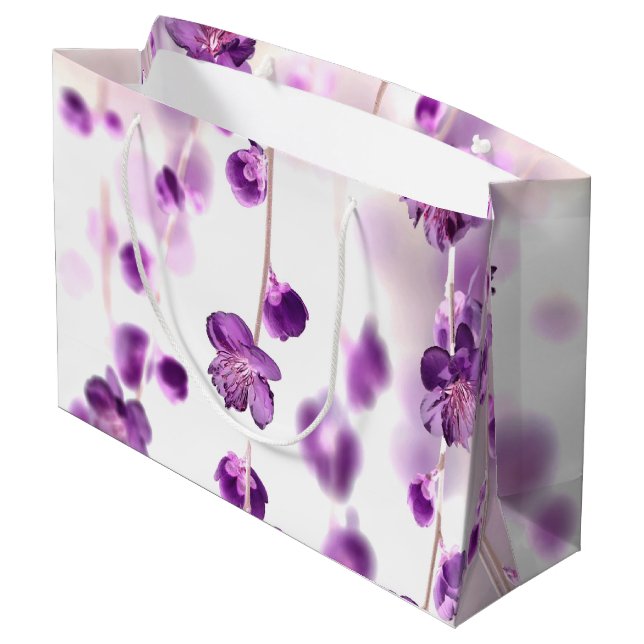 Cherry Blossoms Große Geschenktüte (Rückseite Schrägansicht)