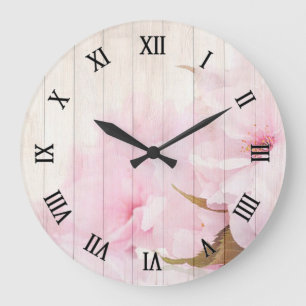Cherry Blossoms Große Wanduhr