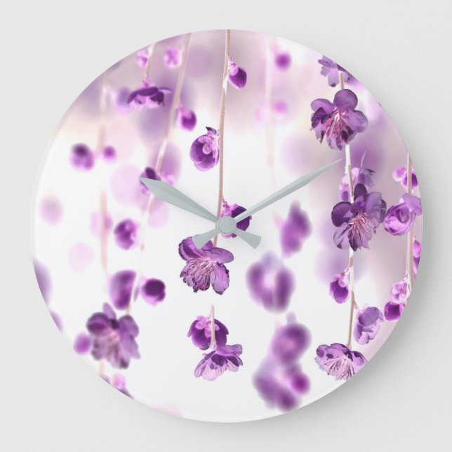 Cherry Blossoms Große Wanduhr (Vorderseite)
