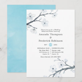 Cherry Blossoms Hochzeitessen Probe Einladung