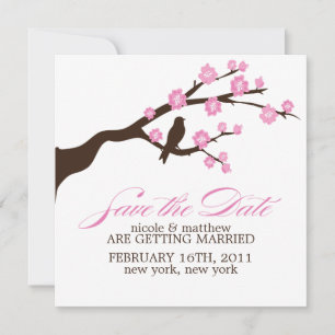 Cherry Blossoms Hochzeitsankündigungen Ankündigung