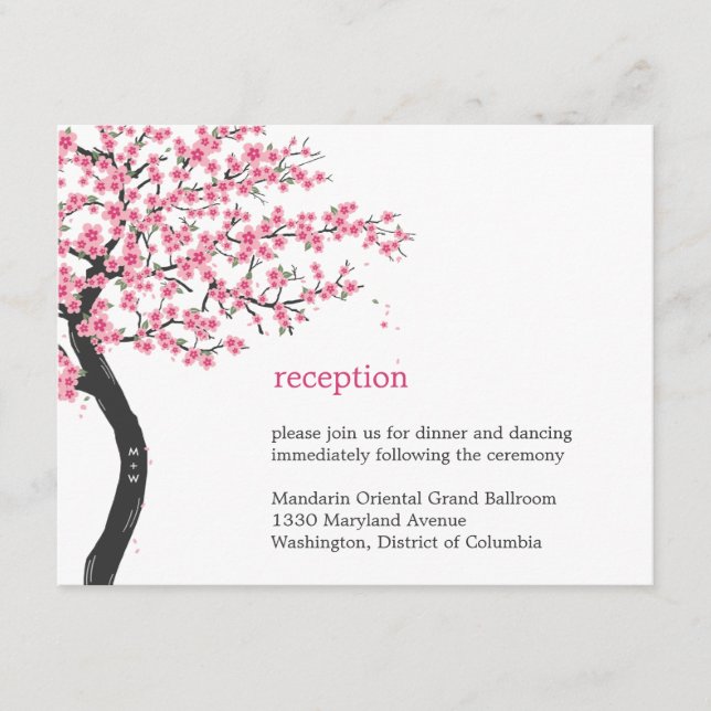 Cherry Blossoms Hochzeitskarte Begleitkarte (Vorderseite)