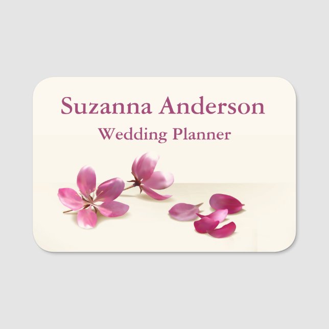Cherry Blossoms Hochzeitsplaner - Designmarke Namensschild (Vorderseite)