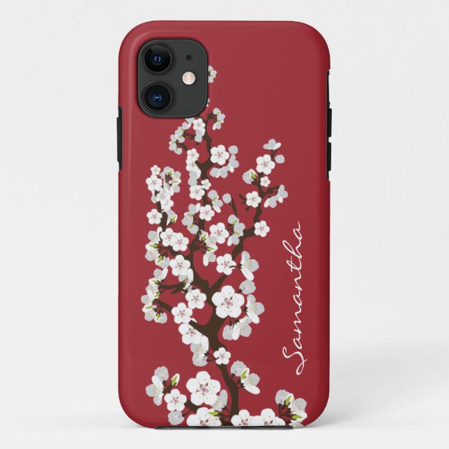 Cherry Blossoms iPhone 5 Case-Mate Fall (rot) Hülle (Rückseite)