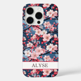Cherry Blossoms Japanese Sakura Monogrammed iPhone 16 Pro Hülle