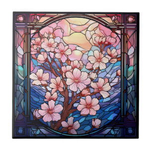 Cherry Blossoms - Keramik aus festem Glas Fliese
