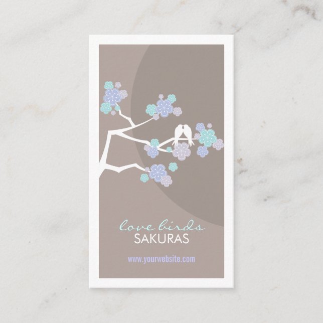 Cherry Blossoms Love Birds Sakura Blume Zweig Visitenkarte (Vorderseite)