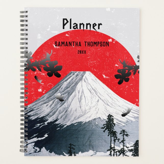 Cherry Blossoms Mount Fuji Japan Planer (Vorderseite)