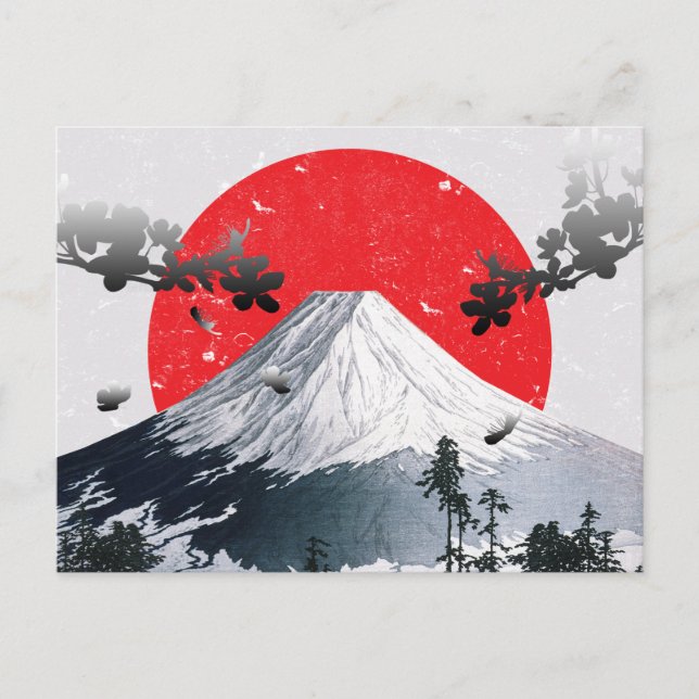 Cherry Blossoms Mount Fuji Japan Postkarte (Vorderseite)