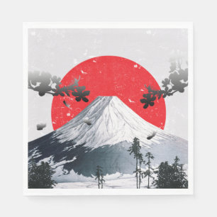 Cherry Blossoms Mount Fuji Japan Serviette