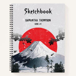 Cherry Blossoms Mount Fuji Japan Sketchbook Notizbuch