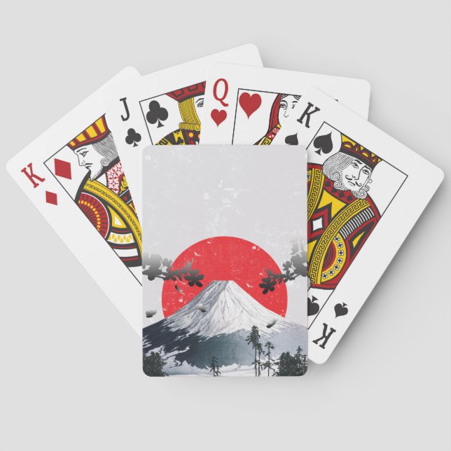 Cherry Blossoms Mount Fuji Japan Spielkarten (Rückseite)
