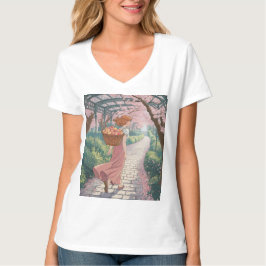 Cherry Blossoms Pergola Woman White T - Shirt