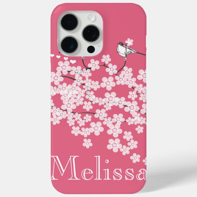 Cherry Blossoms Personalisierter iPhone-Fall iPhone 15 Pro Max Hülle (Rückseite)