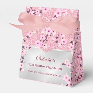 Cherry Blossoms Pink Glitzer Danke für Ihren Gebu Geschenkschachtel