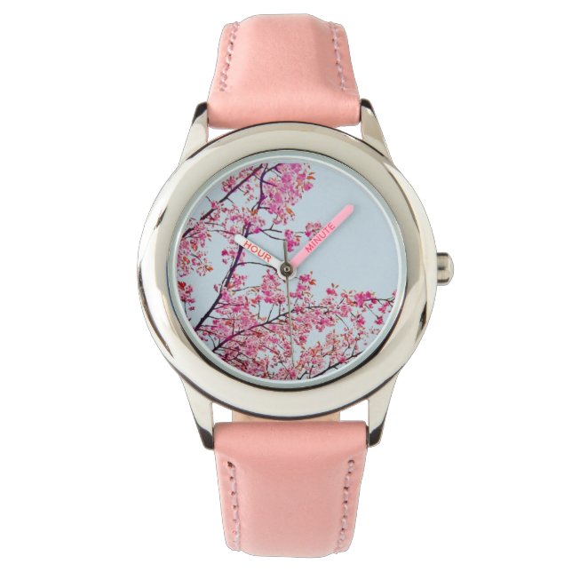 Cherry Blossoms Pink Watch Armbanduhr (Vorderseite)