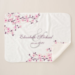 Cherry Blossoms Pink White Newlywings Save the Dat Sherpadecke