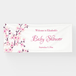 Cherry Blossoms Rosa Weiß | Kinderdusche Banner
