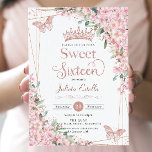 Cherry Blossoms Rose Gold Butterflies Süß 16 Einladung<br><div class="desc">Personalisieren Sie diese hübschen Kirschblüten Sweet 16 Geburtstag Einladung einfach und schnell. Klicken Sie einfach auf die Schaltfläche Bearbeiten mit Entwurfswerkzeugen, um die Texte weiter zu bearbeiten, Schriftart und Schriftart zu ändern. Mit wunderschönen Aquarellkirschblüten Blume, Rose goldenen Schmetterlingen und einer Rose goldene geometrische Rahmen. Matching-Elemente im Speicher verfügbar. c) Somerset...</div>