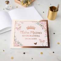 Cherry Blossoms Rose Gold Schmetterlinge Quinceañe