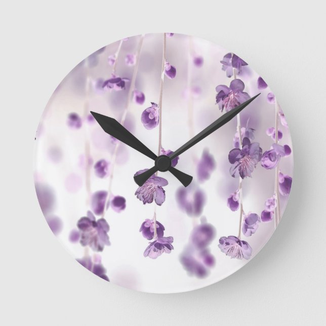 Cherry Blossoms Runde Wanduhr (Vorderseite)