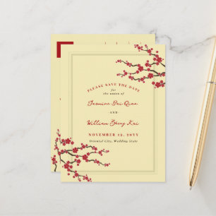 Cherry Blossoms Sakura Blume Save the Date Ankündigungspostkarte
