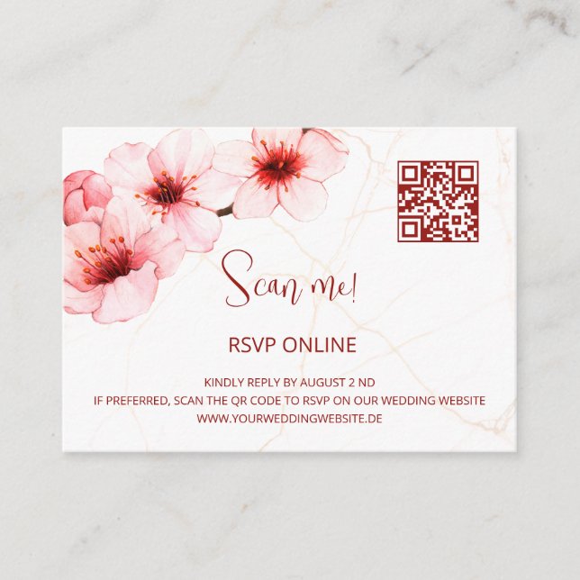Cherry Blossoms UAWG Online | QR-Code-Umschließung Begleitkarte (Vorderseite)
