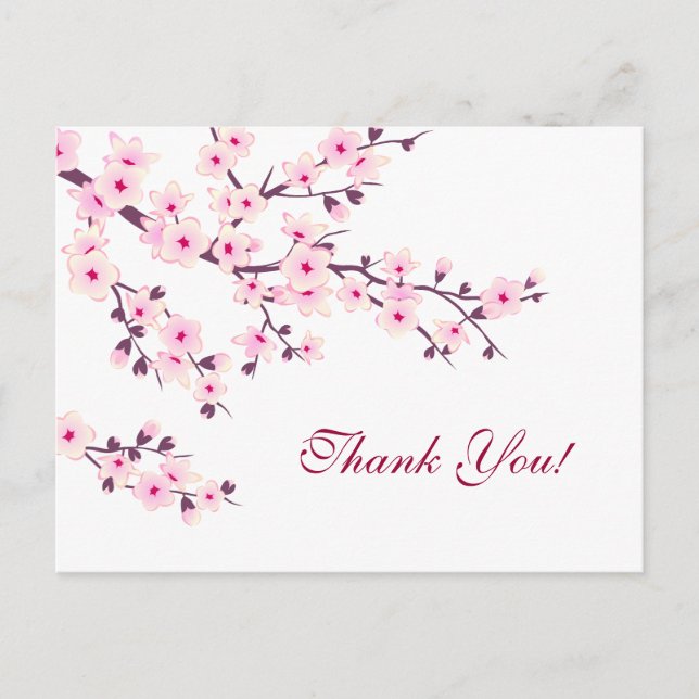 Cherry Blossoms Vielen Dank, Herr Floral Postkarte (Vorderseite)