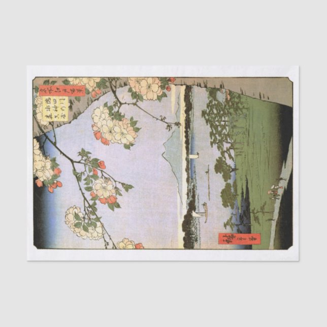 Cherry Blossoms von Edo, Hiroshige Seidenpapier (Vorderseite)