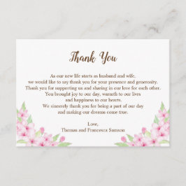 Cherry Blossoms Wasserfarbenhochzeit Danke Karte