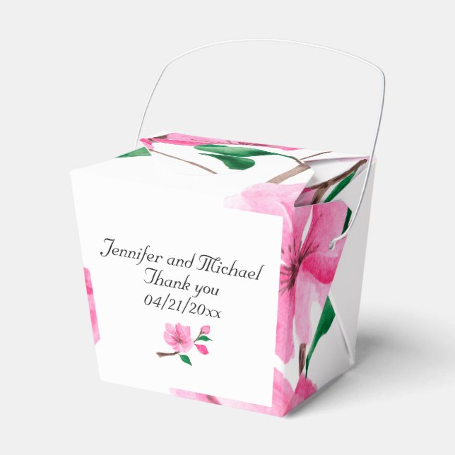 Cherry Blossoms Wedding Personalize Vielen Dank Geschenkschachtel (Vorderseite)