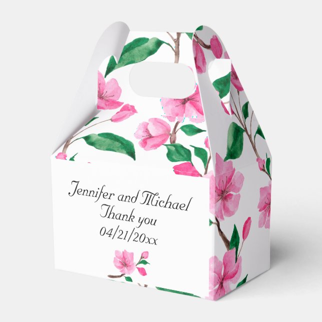 Cherry Blossoms Wedding Personalize Vielen Dank Geschenkschachtel (Vorderseite)