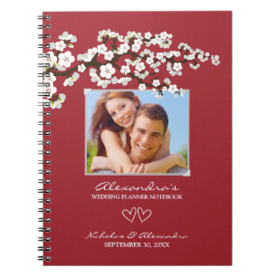 Cherry Blossoms Wedding Planner Notebook (aqua) Notizblock