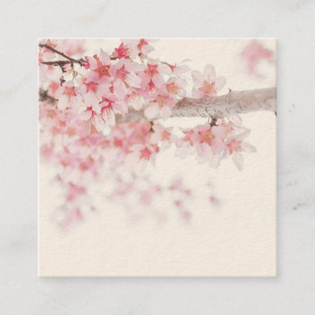 CHERRY BLOSSOMS ZEN FLORAL BUSINESS CARD QUADRATISCHE VISITENKARTE (Vorderseite)