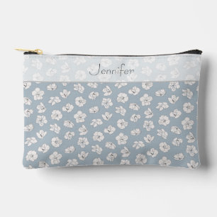 Cherry blüht auf Light Blue mit Name Zubehörtasche