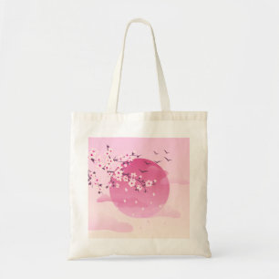 Cherry blüht japanische Landschaft Pink Tragetasche