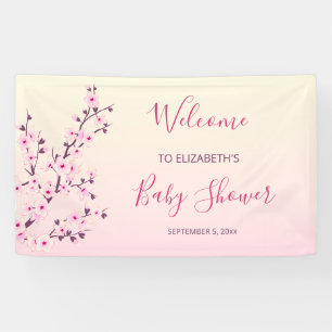 Cherry blüht rosa Blütendusche Banner
