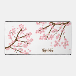 Cherry blüht Sakura Individuelle Name Monogram Schreibtischunterlage