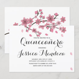 Cherry Blumenbaum Quinceañera Sweet 15 Einladung