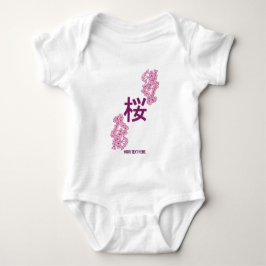 Cherry Blüte Kanji Japanisch Schreiben Baby Strampler