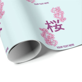 Cherry Blüte Kanji Japanisch Schreiben Geschenkpapier