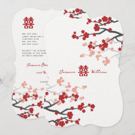 Cherry Blüten Doppelglücklichkeit Chinesische Hoch Einladung