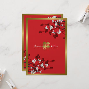 Cherry Blüten Doppelglücklichkeit Chinesische Hoch Einladung