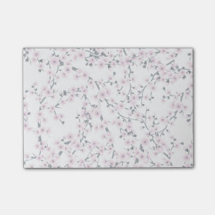 Cherry Blüten Pink White Pattern Post-it Klebezettel